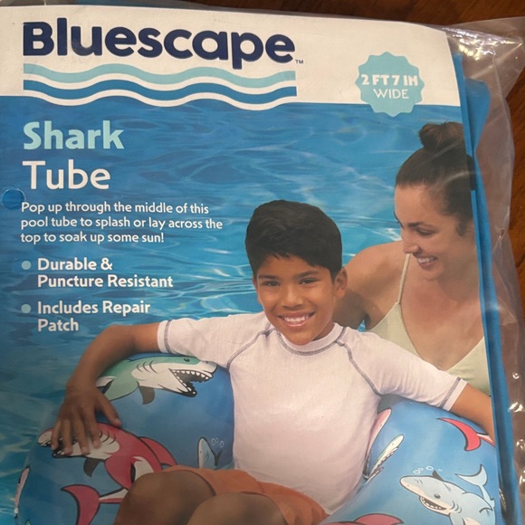 Two Colorful Shark Pattern Swim Rings - Picture 3 of 5